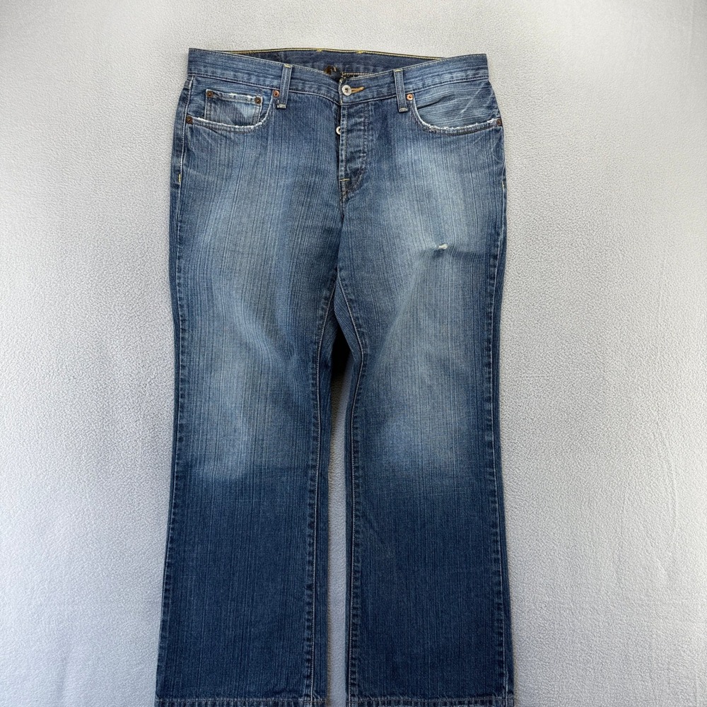 Vintage Lucky Brand Jeans Mens 34 Blue Slim Bootleg-S Casual Denim Cotton Baggy